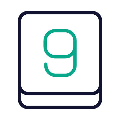 Nine key, Animated Icon, Outline