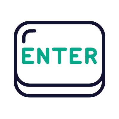Enter key, Animated Icon, Outline