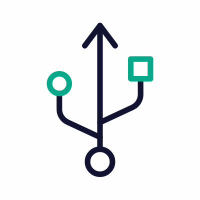 USB connector, Animated Icon, Outline