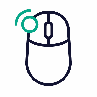 Mouse click left, Animated Icon, Outline
