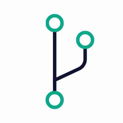 Code fork, Animated Icon, Outline