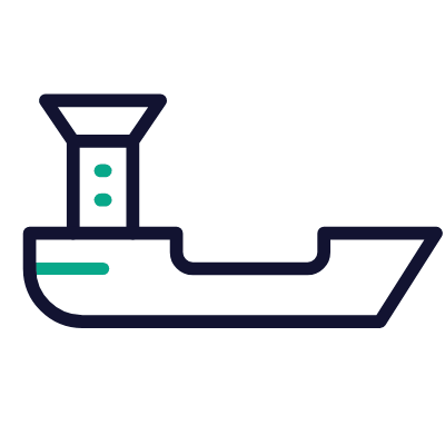 Cargo ship, Animated Icon, Outline