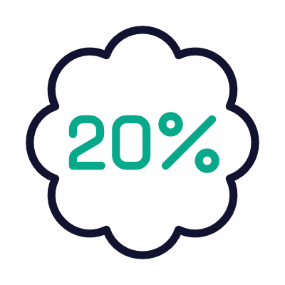 Sale 20%, Animated Icon, Outline