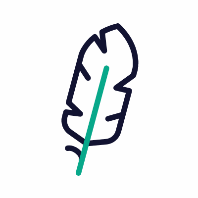 Feather, Animated Icon, Outline
