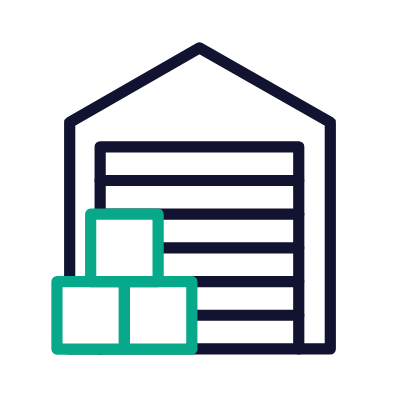 Warehouse, Animated Icon, Outline