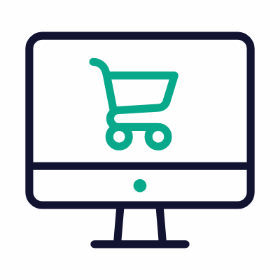 Online shopping, Animated Icon, Outline