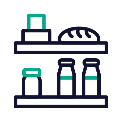 Grocery shelf, Animated Icon, Outline