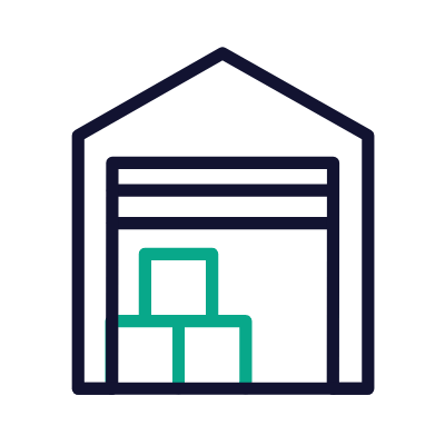 Open warehouse, Animated Icon, Outline