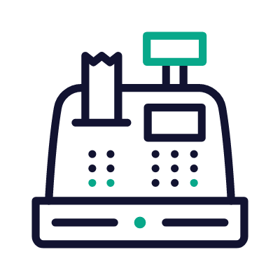 Cash register, Animated Icon, Outline