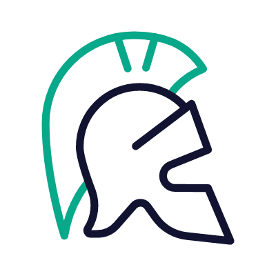 Greek helmet, Animated Icon, Outline