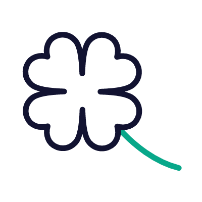 Four-leaf clover, Animated Icon, Outline