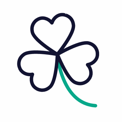 Three-leaf clover, Animated Icon, Outline