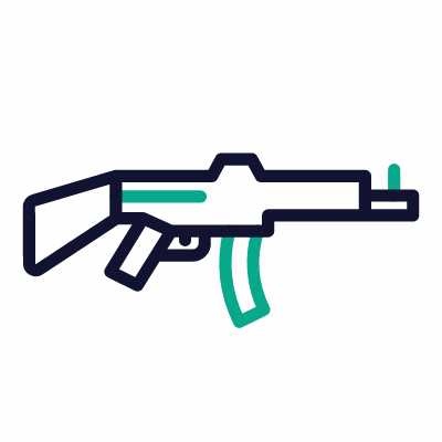 Rifle, Animated Icon, Outline
