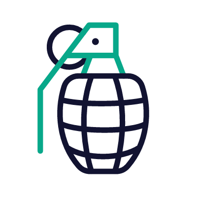 Grenade, Animated Icon, Outline