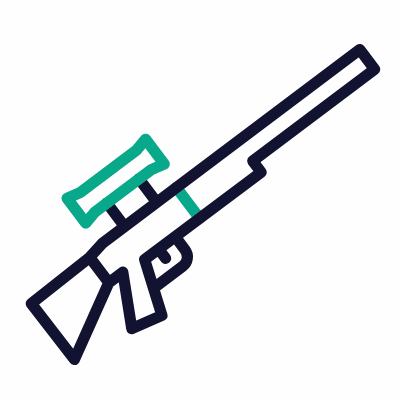 Sniper rifle, Animated Icon, Outline