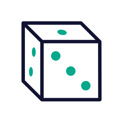 Dice, Animated Icon, Outline
