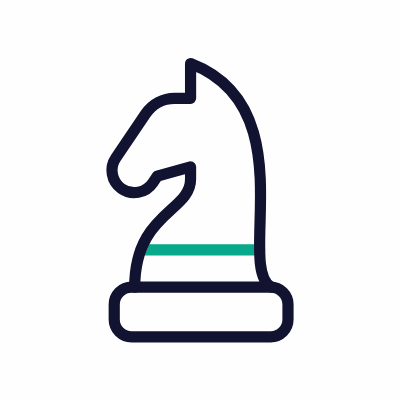 Chess knight, Animated Icon, Outline