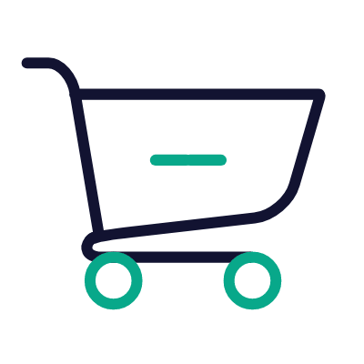 Shopping trolley, Animated Icon, Outline