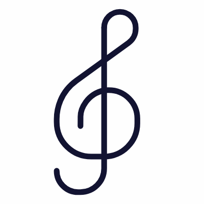 Treble clef, Animated Icon, Outline