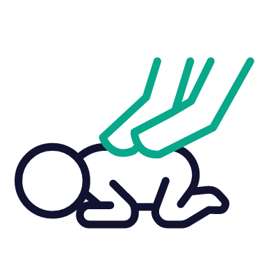 Infant massage, Animated Icon, Outline
