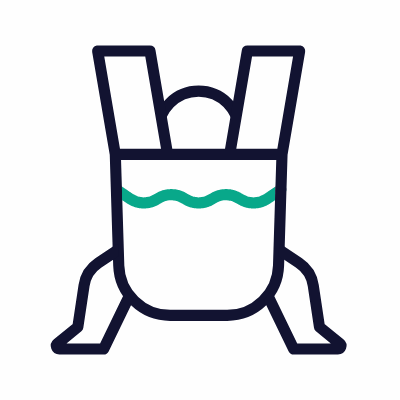 Baby sling, Animated Icon, Outline