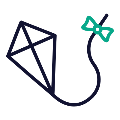Kite, Animated Icon, Outline