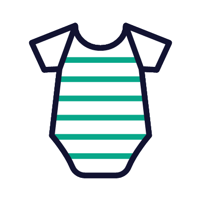 Baby clothes, Animated Icon, Outline
