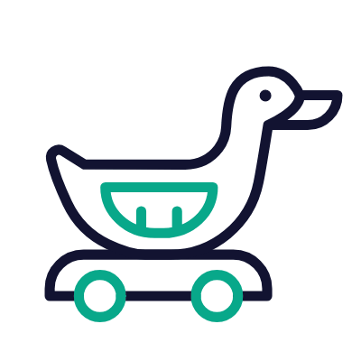 Duck toy, Animated Icon, Outline