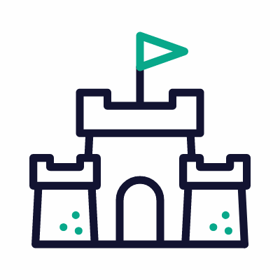Castle, Animated Icon, Outline