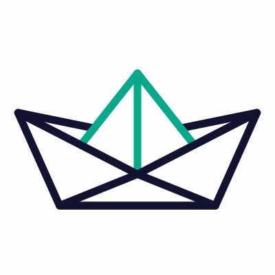 Paper boat, Animated Icon, Outline