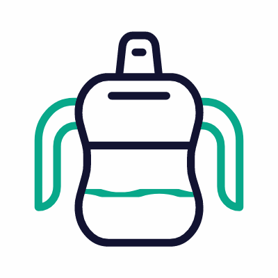 Baby sippy cup, Animated Icon, Outline