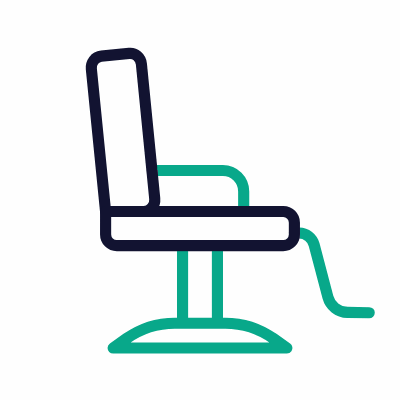 Barber chair, Animated Icon, Outline