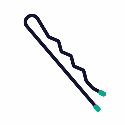 Bobby pin, Animated Icon, Outline