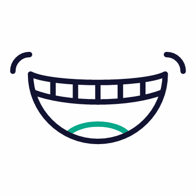 Smiling mouth, Animated Icon, Outline