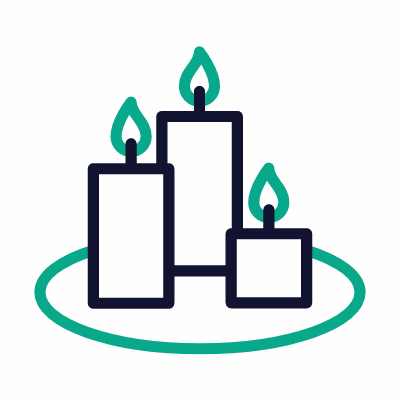 Spa candle, Animated Icon, Outline