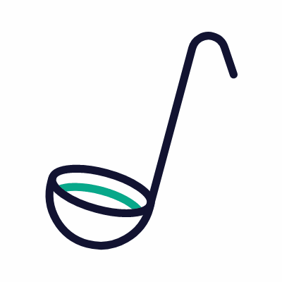Ladle, Animated Icon, Outline