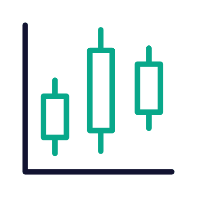 Graph candles, Animated Icon, Outline