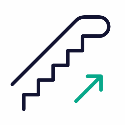 Stairs, Animated Icon, Outline