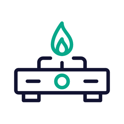 Gas stove, Animated Icon, Outline
