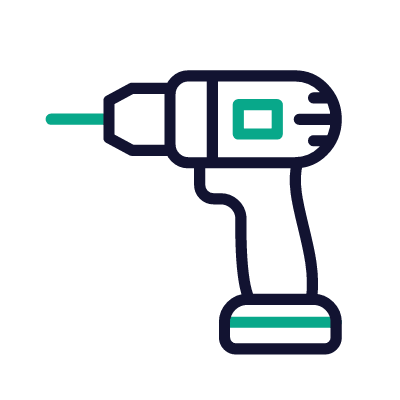 Drilling machine, Animated Icon, Outline