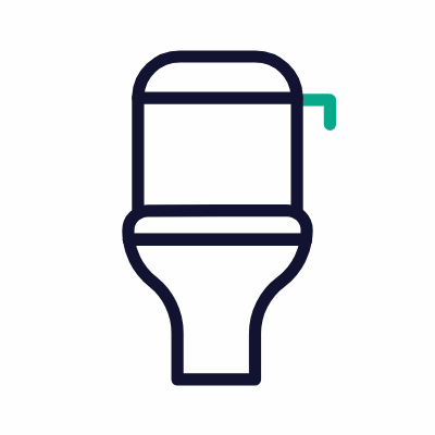 Toilet bowl, Animated Icon, Outline