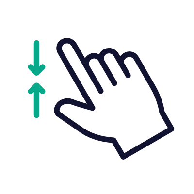Zoom out two fingers, Animated Icon, Outline
