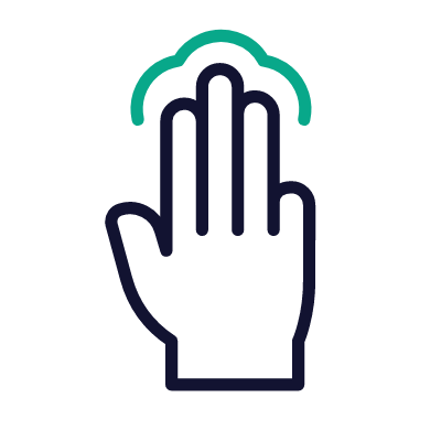 Tap three fingers, Animated Icon, Outline