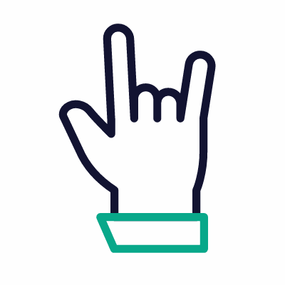 Rock hand, Animated Icon, Outline