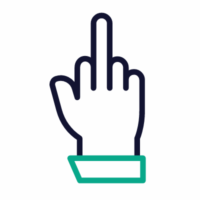 Middle finger, Animated Icon, Outline