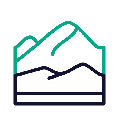 Mountains, Animated Icon, Outline