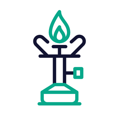Gas burner, Animated Icon, Outline