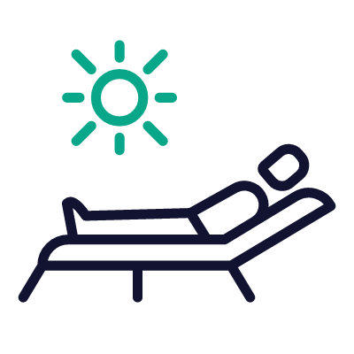 Sunbathing, Animated Icon, Outline