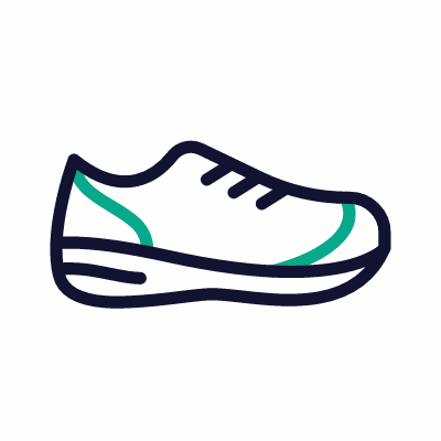 Running shoe, Animated Icon, Outline