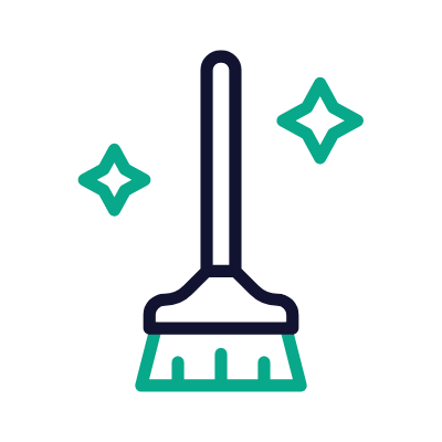 Broom, Animated Icon, Outline